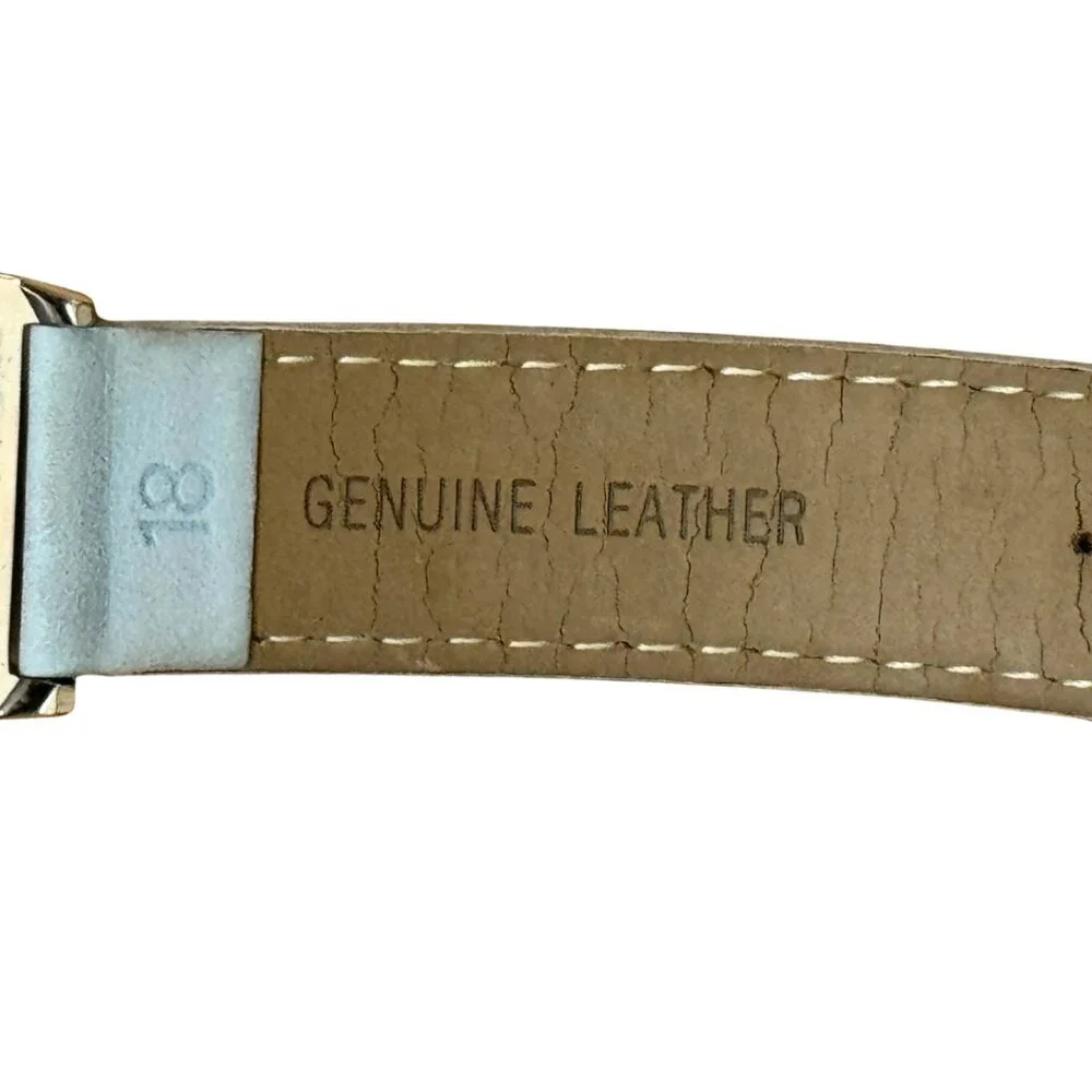 Pedre Watch Silver Tone Colorful Stripe Dial Blue Leather Band Japan MOVT